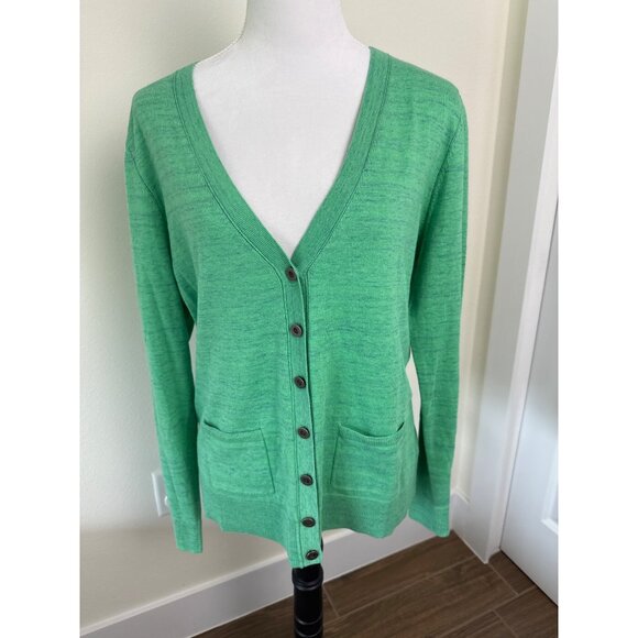 CAbi Green Button up Cardigan style 697 size Medium - Picture 2 of 6
